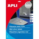 APLI Etikett, 45,7x21,2 mm, poliészter, időjárásálló, kerekített sarkú, APLI, ezüst, 960 etikett/csomag
