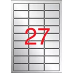   APLI Etikett, 63,5x29,6 mm, poliészter, időjárásálló, kerekített sarkú, APLI, ezüst, 540 etikett/csomag