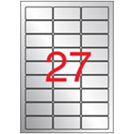 APLI Etikett, 63,5x29,6 mm, poliészter, időjárásálló, kerekített sarkú, APLI, ezüst, 540 etikett/csomag
