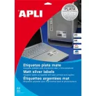 APLI Etikett, 63,5x29,6 mm, poliészter, időjárásálló, kerekített sarkú, APLI, ezüst, 540 etikett/csomag