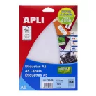 APLI Etikett, 45x8 mm, eltávolítható, ékszerekhez, A5 hordozón, APLI, 765 etikett/csomag