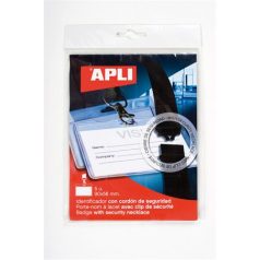   APLI Azonosítókártya tartó, nyakba akasztható, biztonsági csattal, 90x56 mm, APLI