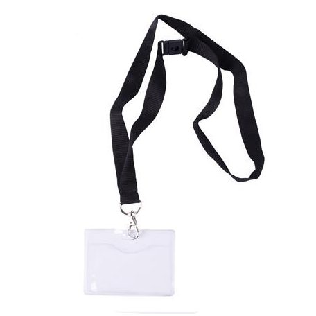 APLI Azonosítókártya tartó, nyakba akasztható, biztonsági csattal, 90x56 mm, APLI
