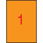 APLI Etikett, 210x297 mm, színes, APLI, neon narancs, 100 etikett/csomag