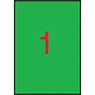APLI Etikett, 210x297 mm, színes, APLI, neon zöld, 100 etikett/csomag