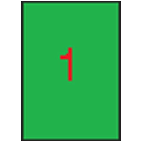 APLI Etikett, 210x297 mm, színes, APLI, neon zöld, 100 etikett/csomag