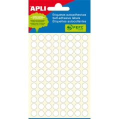   APLI Etikett, 8 mm kör, kézzel írható, fehér, APLI, 480 etikett/csomag