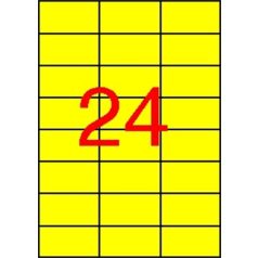   APLI Etikett, 70x37 mm, színes, APLI, sárga, 2400 etikett/csomag