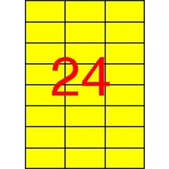   APLI Etikett, 70x37 mm, színes, APLI, sárga, 2400 etikett/csomag
