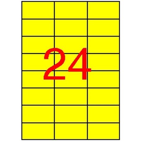 APLI Etikett, 70x37 mm, színes, APLI, sárga, 2400 etikett/csomag