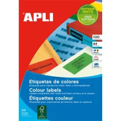   APLI Etikett, 70x37 mm, színes, APLI, sárga, 2400 etikett/csomag