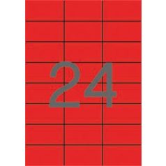   APLI Etikett, 70x37 mm, színes, APLI, piros, 2400 etikett/csomag