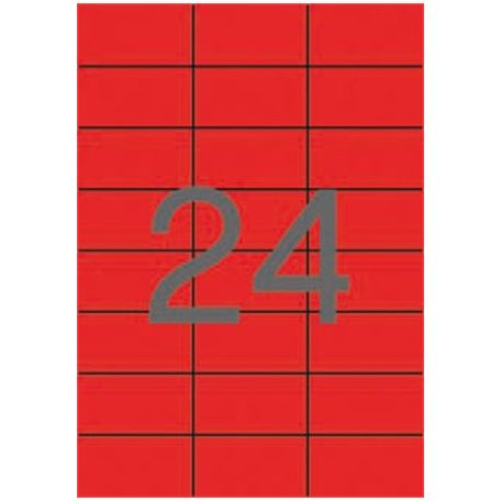 APLI Etikett, 70x37 mm, színes, APLI, piros, 2400 etikett/csomag