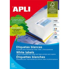   APLI Etikett, 210x297 mm, színes, APLI, sárga, 100 etikett/csomag