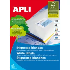   APLI Etikett, 210x297 mm, színes, APLI, sárga, 100 etikett/csomag