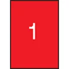 APLI Etikett, 210x297 mm, színes, APLI, piros, 100 etikett/csomag