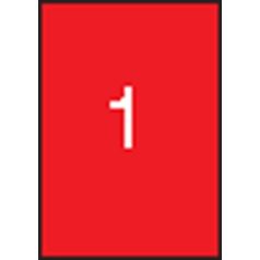   APLI Etikett, 210x297 mm, színes, APLI, piros, 100 etikett/csomag