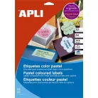 APLI Etikett, 210x297 mm, színes, APLI, pasztell rózsaszín, 20 etikett/csomag