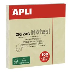   APLI Öntapadó jegyzettömb, "Z", 75x75 mm, 100 lap, APLI "Classic", sárga