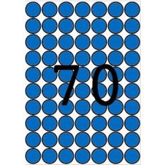   APLI Etikett, 19 mm kör, színes, A5 hordozón, APLI, kék, 560 etikett/csomag