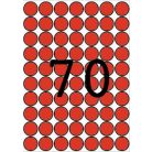 APLI Etikett, 19 mm kör, színes, A5 hordozón, APLI, piros, 560 etikett/csomag