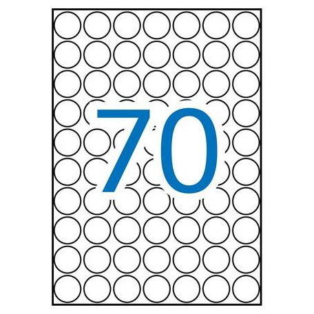 APLI Etikett, 19 mm kör, színes, A5 hordozón, APLI, zöld, 560 etikett/csomag