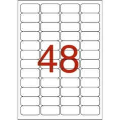   APLI Etikett, 45,7x21,2 mm, poliészter, időjárásálló, kerekített sarkú, fehér, APLI, 960 etikett/csomag