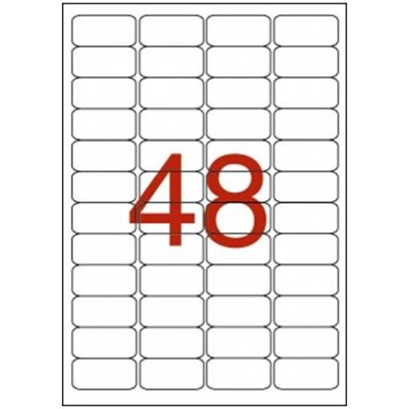 APLI Etikett, 45,7x21,2 mm, poliészter, időjárásálló, kerekített sarkú, fehér, APLI, 960 etikett/csomag