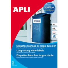   APLI Etikett, 99,1x38,1 mm, poliészter, időjárásálló, kerekített sarkú, fehér, APLI, 280 etikett/csomag