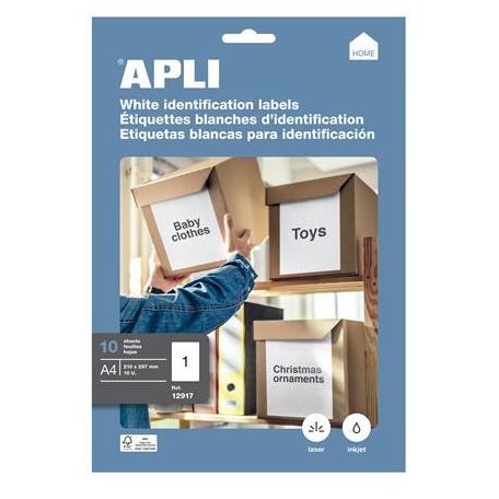 APLI Etikett, univerzális, 210x297 mm, APLI, 10 etikett/csomag