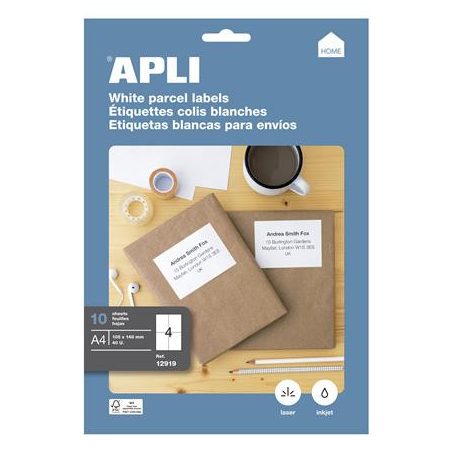 APLI Etikett, univerzális, 105x148 mm, APLI, 40 etikett/csomag