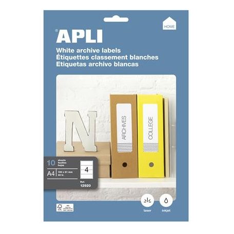 APLI Etikett, univerzális, 190x61 mm, APLI, 40 etikett/csomag