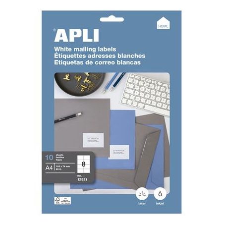 APLI Etikett, univerzális, 105x74 mm, APLI, 80 etikett/csomag