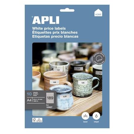 APLI Etikett, univerzális, kerekített sarkú, 25,4x10 mm, APLI, 1890 etikett/csomag