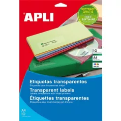   APLI Etikett, 105x148 mm, poliészter, APLI, átlátszó, 40 etikett/csomag