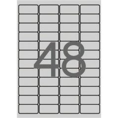   APLI Etikett, 45,7x21,2 mm, poliészter, időjárásálló, kerekített sarkú, APLI, ezüst, 4800 etikett/csomag