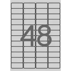   APLI Etikett, 45,7x21,2 mm, poliészter, időjárásálló, kerekített sarkú, APLI, ezüst, 4800 etikett/csomag