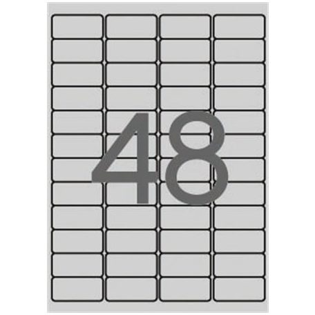 APLI Etikett, 45,7x21,2 mm, poliészter, időjárásálló, kerekített sarkú, APLI, ezüst, 4800 etikett/csomag