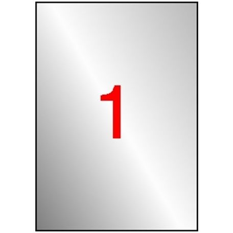 APLI Etikett, 210x297 mm, poliészter, időjárásálló, APLI, ezüst, 100 etikett/csomag