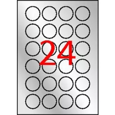   APLI Etikett, 40 mm kör, poliészter, időjárásálló, APLI, ezüst, 480 etikett/csomag