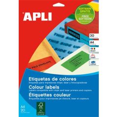   APLI Etikett, 105x148 mm, színes, APLI, sárga, 80 etikett/csomag