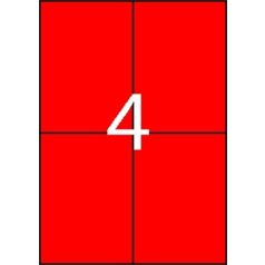   APLI Etikett, 105x148 mm, színes, APLI, piros, 80 etikett/csomag