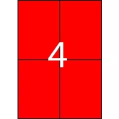   APLI Etikett, 105x148 mm, színes, APLI, piros, 80 etikett/csomag