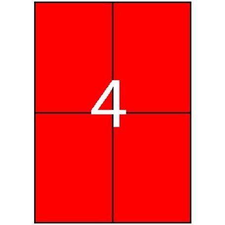 APLI Etikett, 105x148 mm, színes, APLI, piros, 80 etikett/csomag