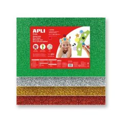   APLI Moosgumi, 400x600 mm, glitteres, APLI Kids "Eva Sheets", ezüst