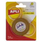 APLI Ragasztószalag, kétoldalas, 7 mm x 10 m, APLI, átlátszó