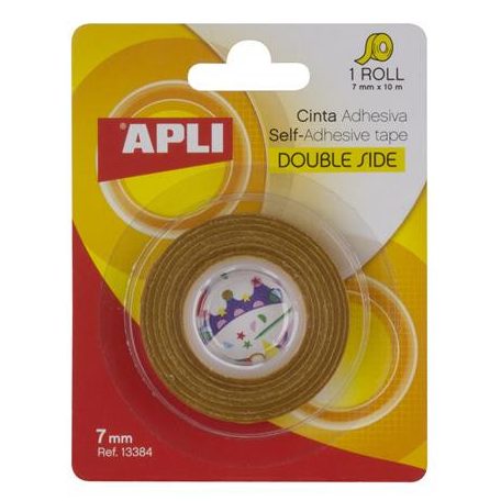 APLI Ragasztószalag, kétoldalas, 7 mm x 10 m, APLI, átlátszó