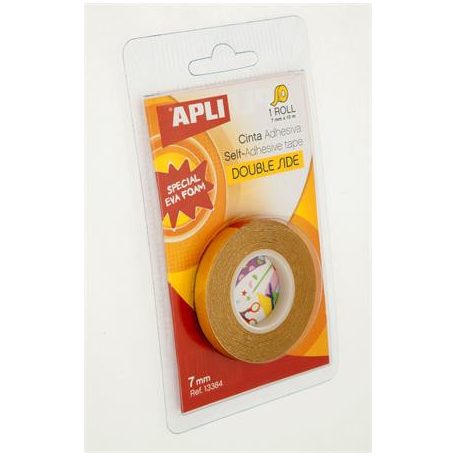APLI Ragasztószalag, kétoldalas, 7 mm x 10 m, APLI, átlátszó