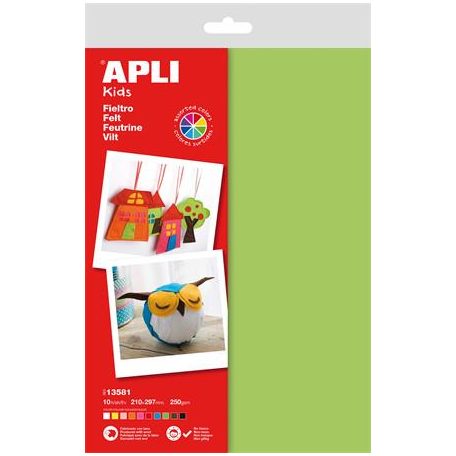 APLI Filc anyag, APLI Kids, A4, vegyes színek