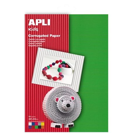 APLI Hullámkarton, 297x210 mm, 10 ív, APLI Kids, vegyes színek